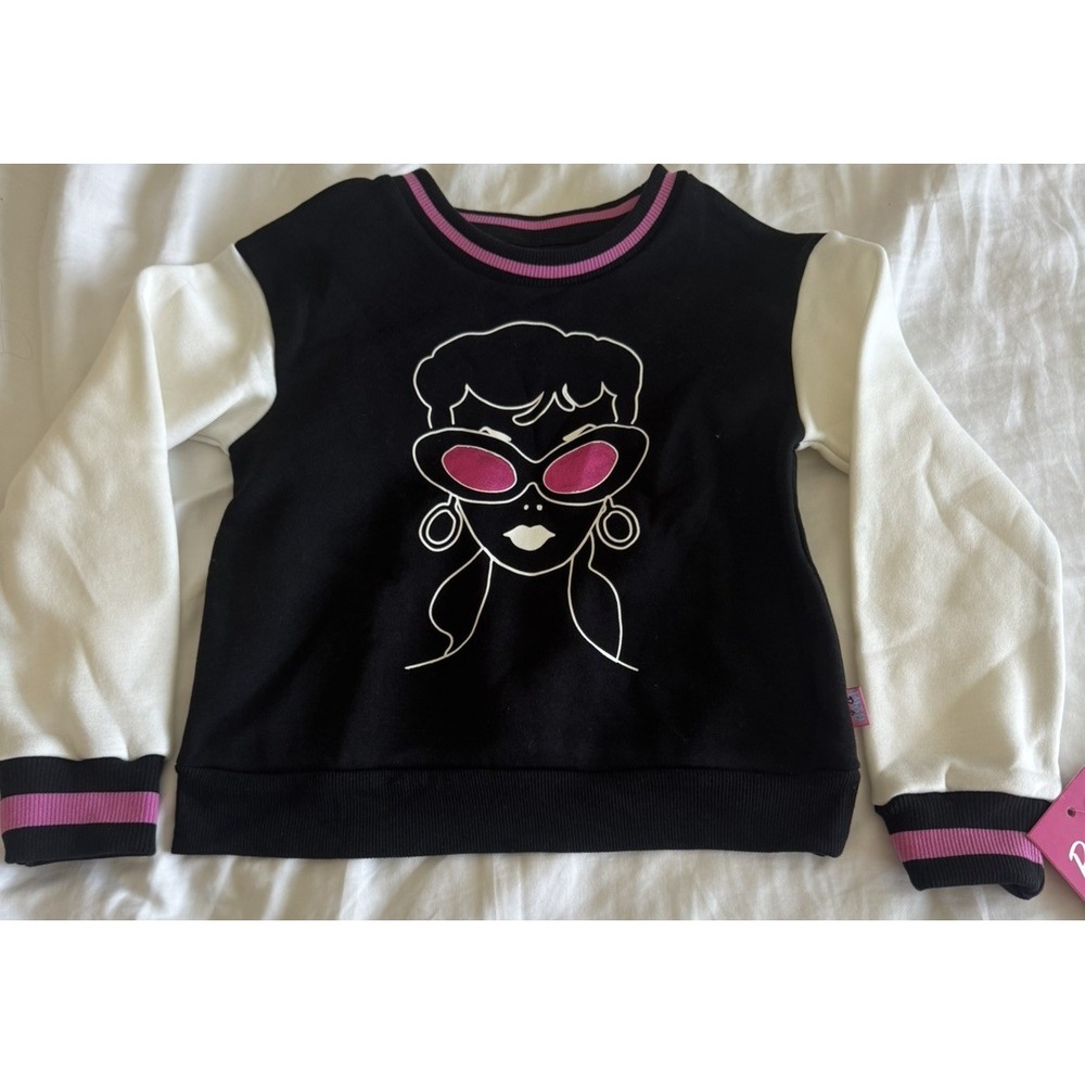 Barbie 65 Logo Girls Graphic Sweatshirt Varsity Target Exc Size S NWT